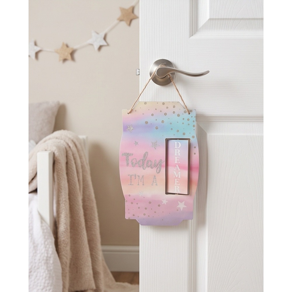 Greenbrier International Today I'm A Dreamer/Rainbow Kids Wall Decor Sign 10x6